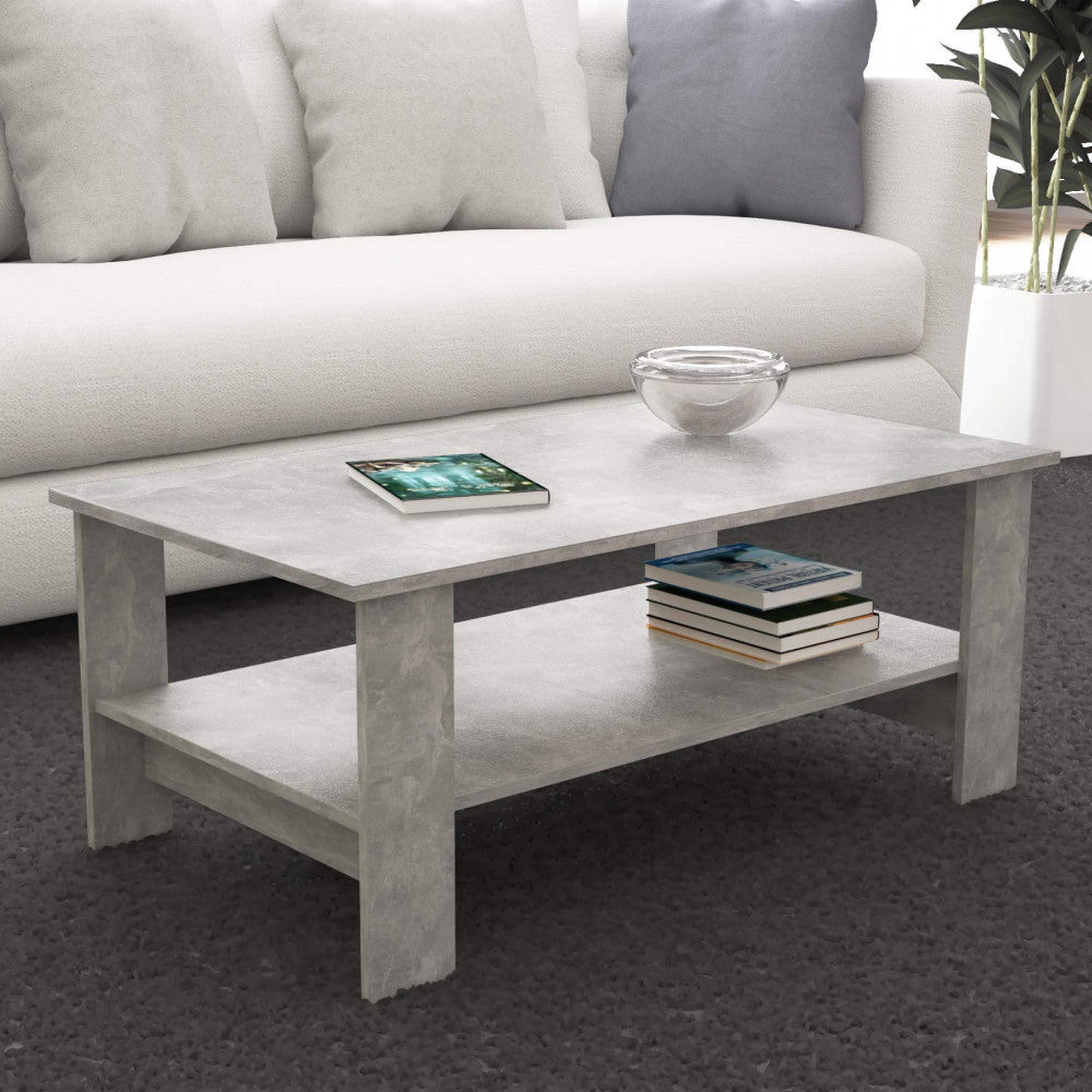 Tavolino salotto match grigio effetto cemento