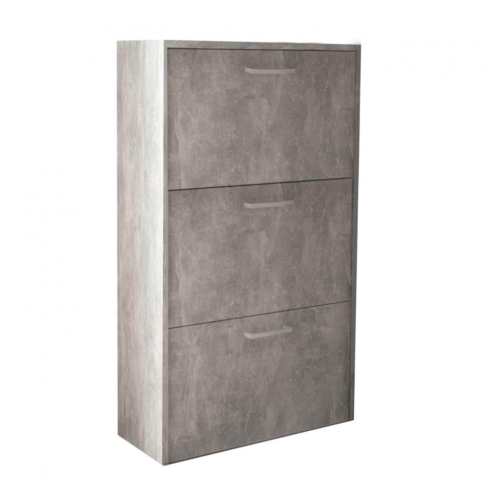 Scarpiera molly 3 ante a ribalta grigio effetto cemento