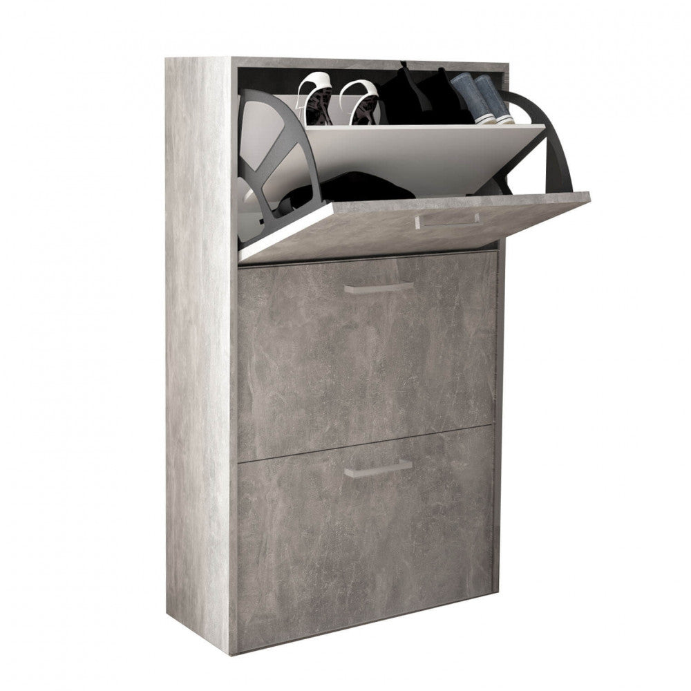 Scarpiera molly 3 ante a ribalta grigio effetto cemento