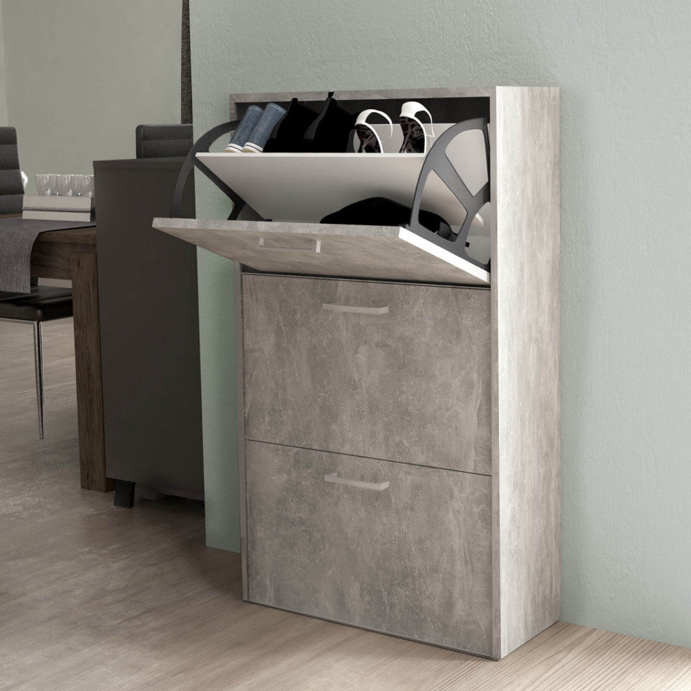 Scarpiera molly 3 ante a ribalta grigio effetto cemento