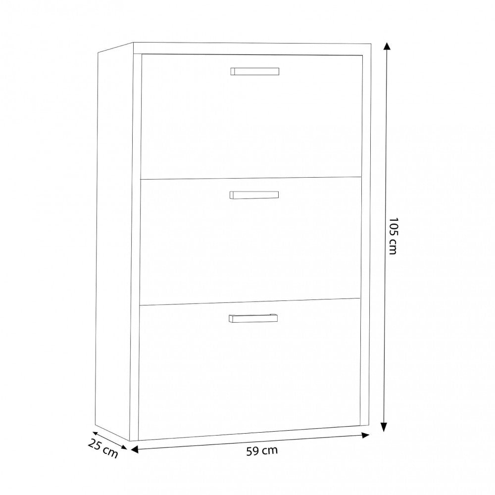 Scarpiera molly 3 ante a ribalta grigio effetto cemento