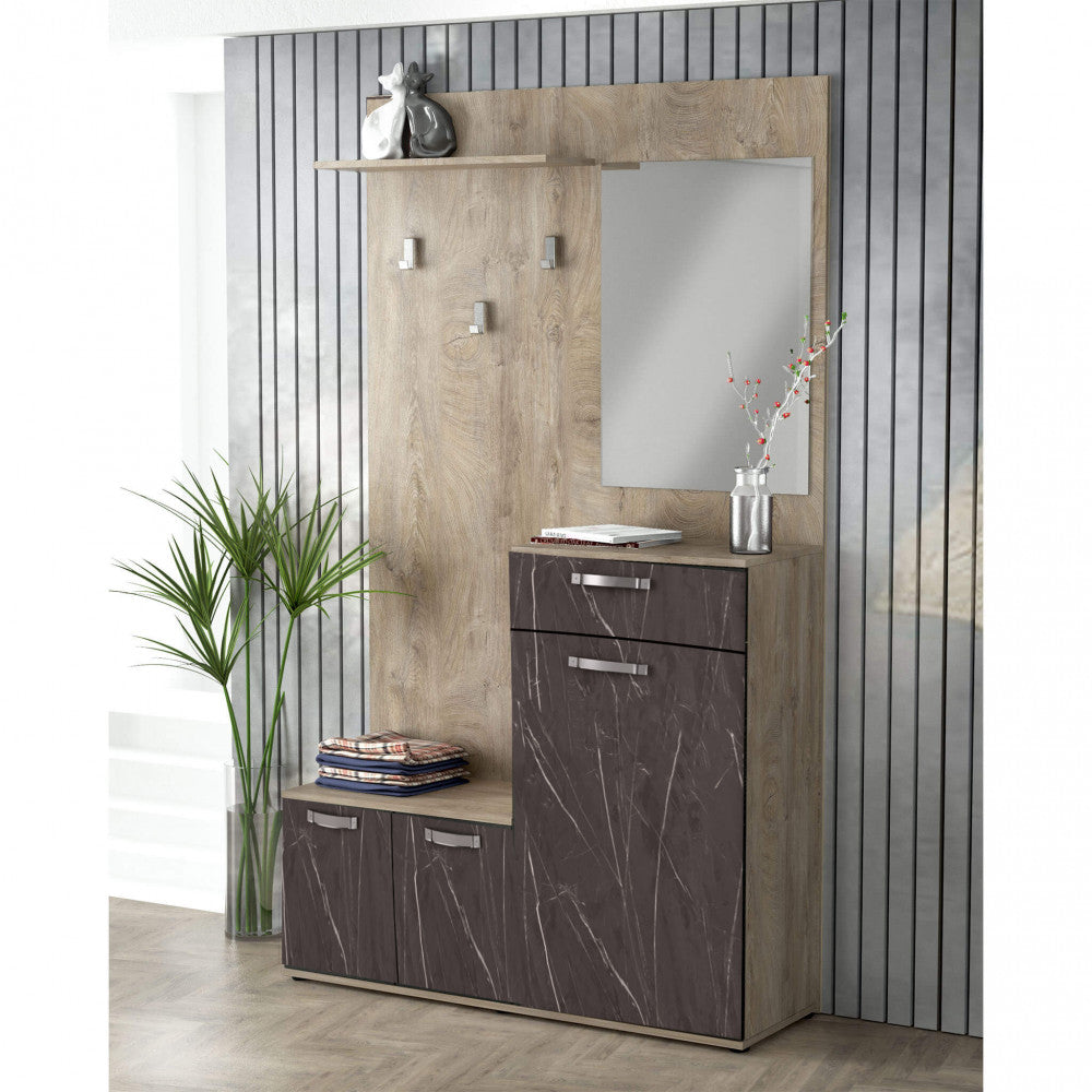 Mobile per entrata smeraldo rovere chiaro e antracite