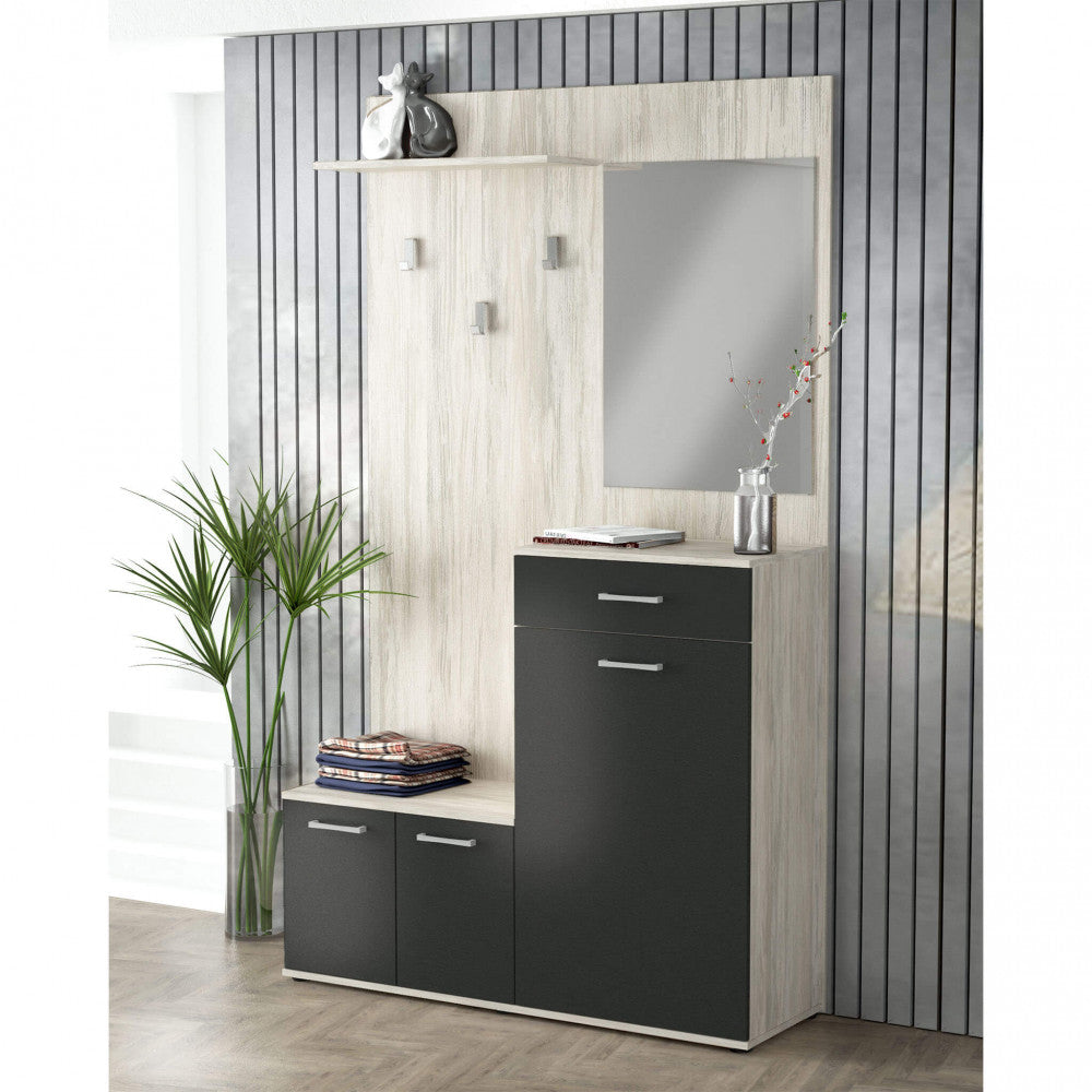 Mobile per entrata smeraldo pino chiaro e antracite