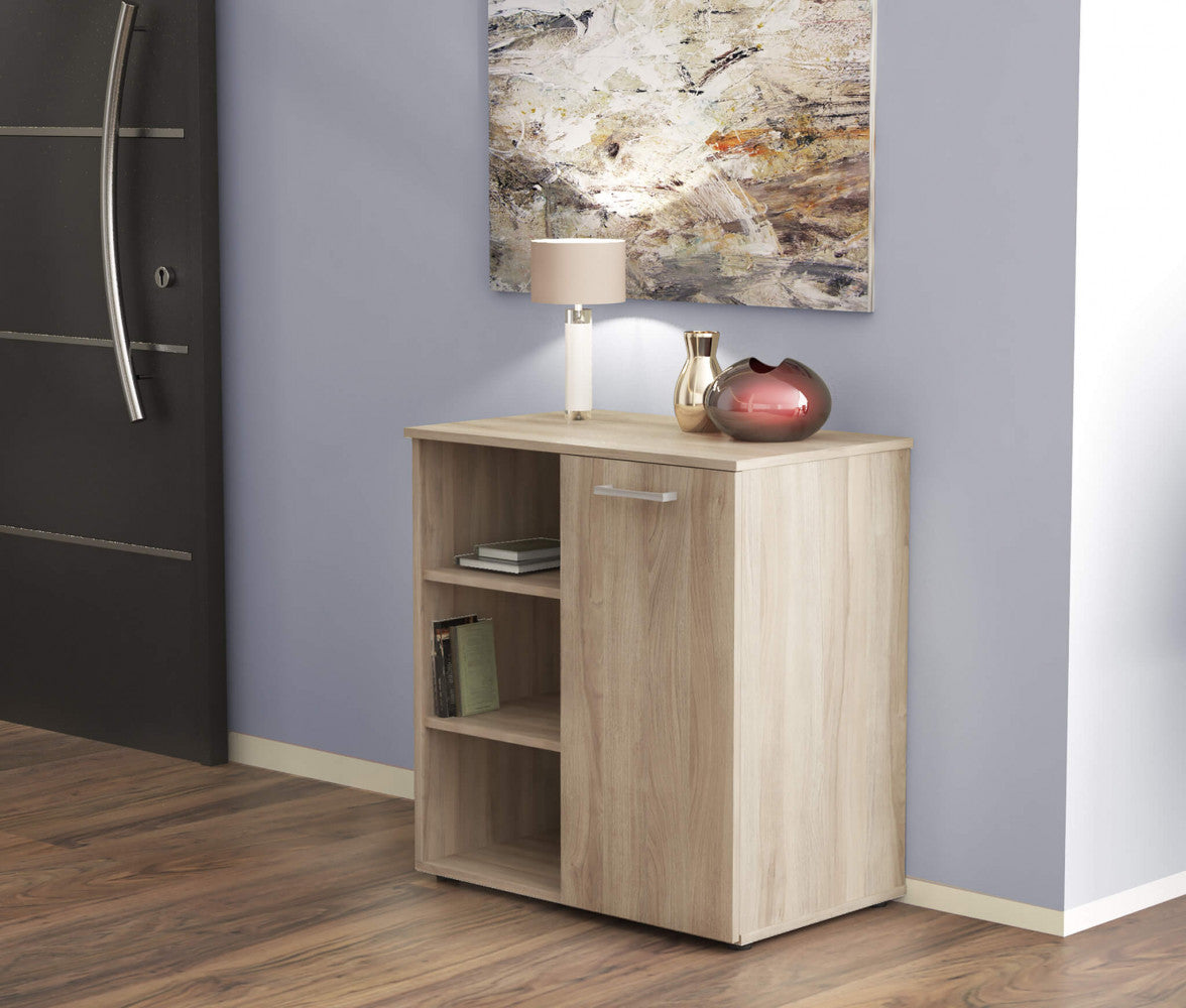 1-door cabinet with 3 shelves, light elm