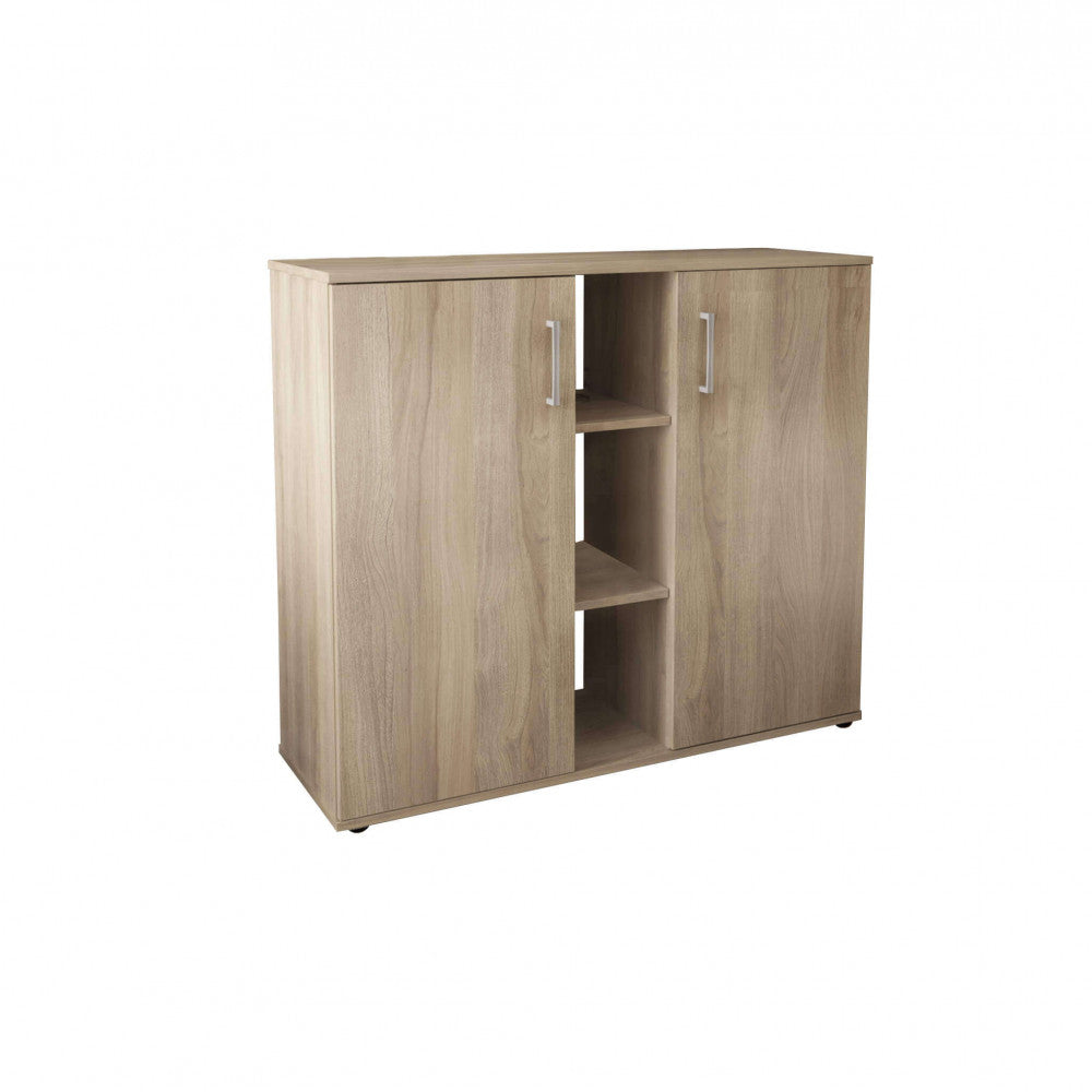 2-door cabinet with 3 shelves in light elm