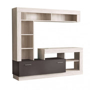 Parete soggiorno leonard pino chiaro e grigio