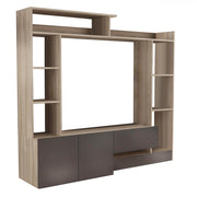 Parete soggiorno entry olmo e grigio