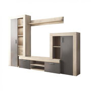 Parete soggiorno nobel olmo e grigio