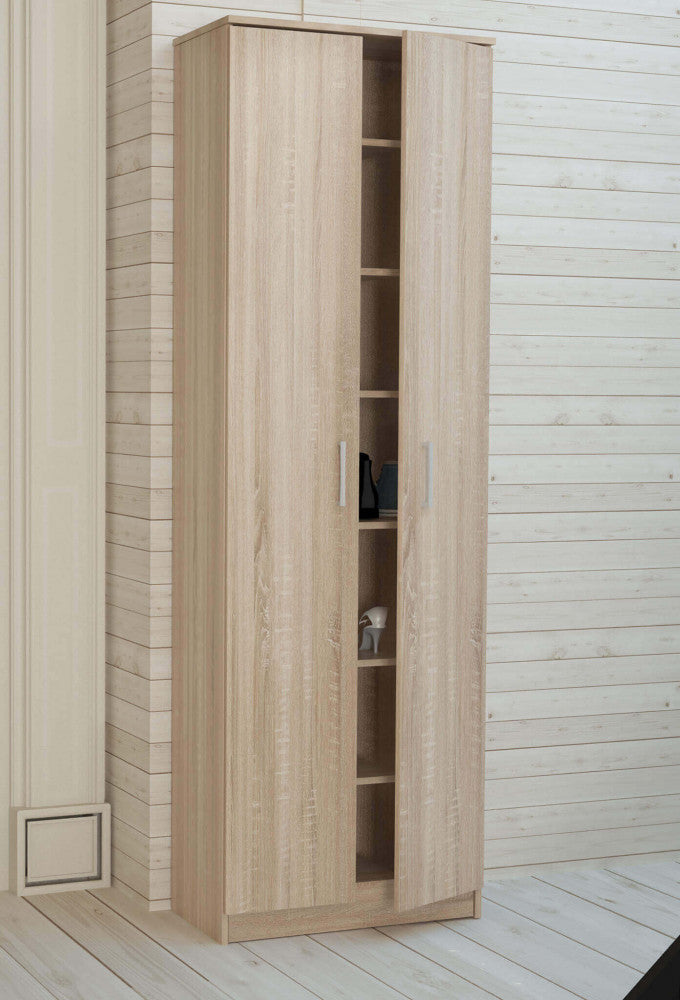 2-door light oak cabinet