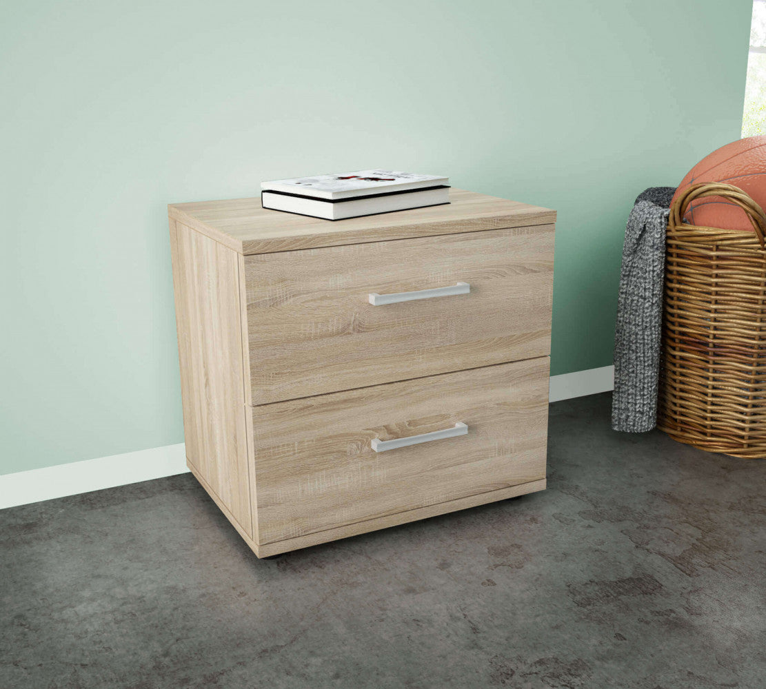 Ares light oak bedside table