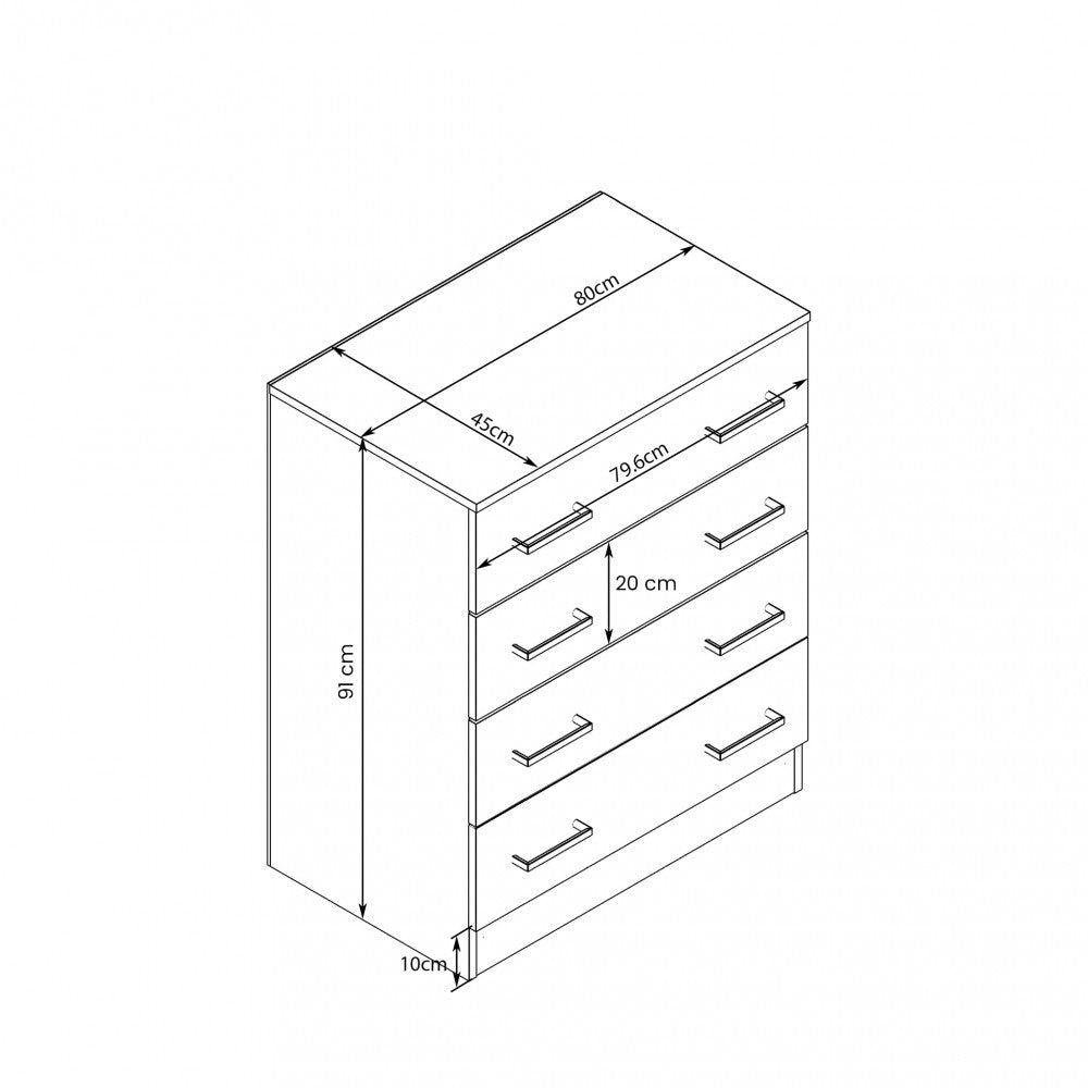 Mobile 5 cassetti quercia chiaro