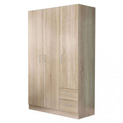 3-door, 2-drawer wardrobe in light oak