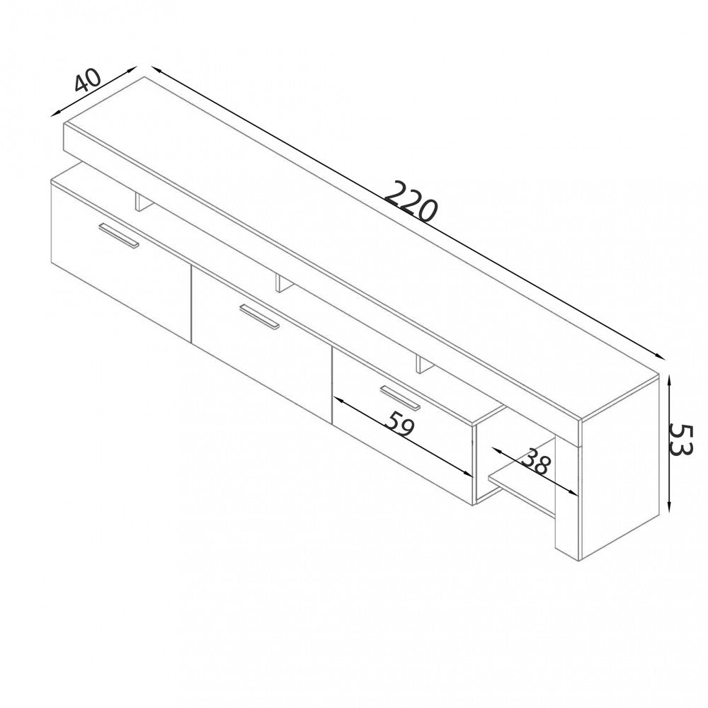 Portatv vale olmo e grigio