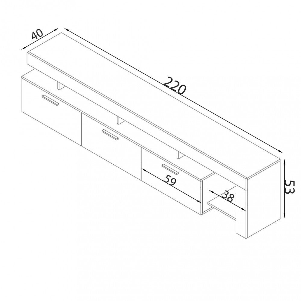 Portatv vale olmo e grigio