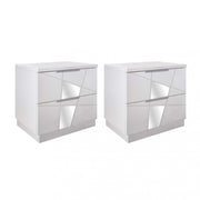 67 18 12 - 13 pair of 2-drawer bedside tables, white ash, Leonardo