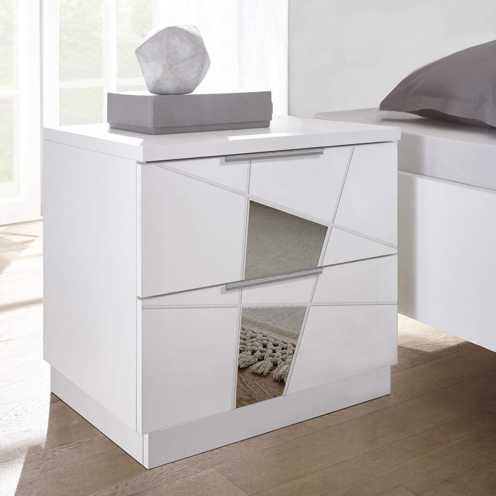 67 18 12 - 13 pair of 2-drawer bedside tables, white ash, Leonardo