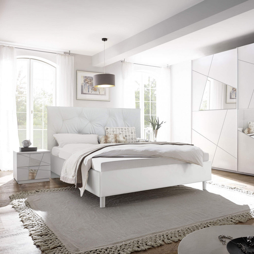 67 18 12 - 13 pair of 2-drawer bedside tables, white ash, Leonardo