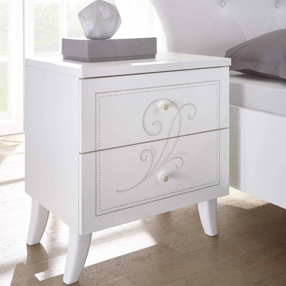 67 18 01 - 13 pair of 2-drawer bedside tables, white ash, Alessandro