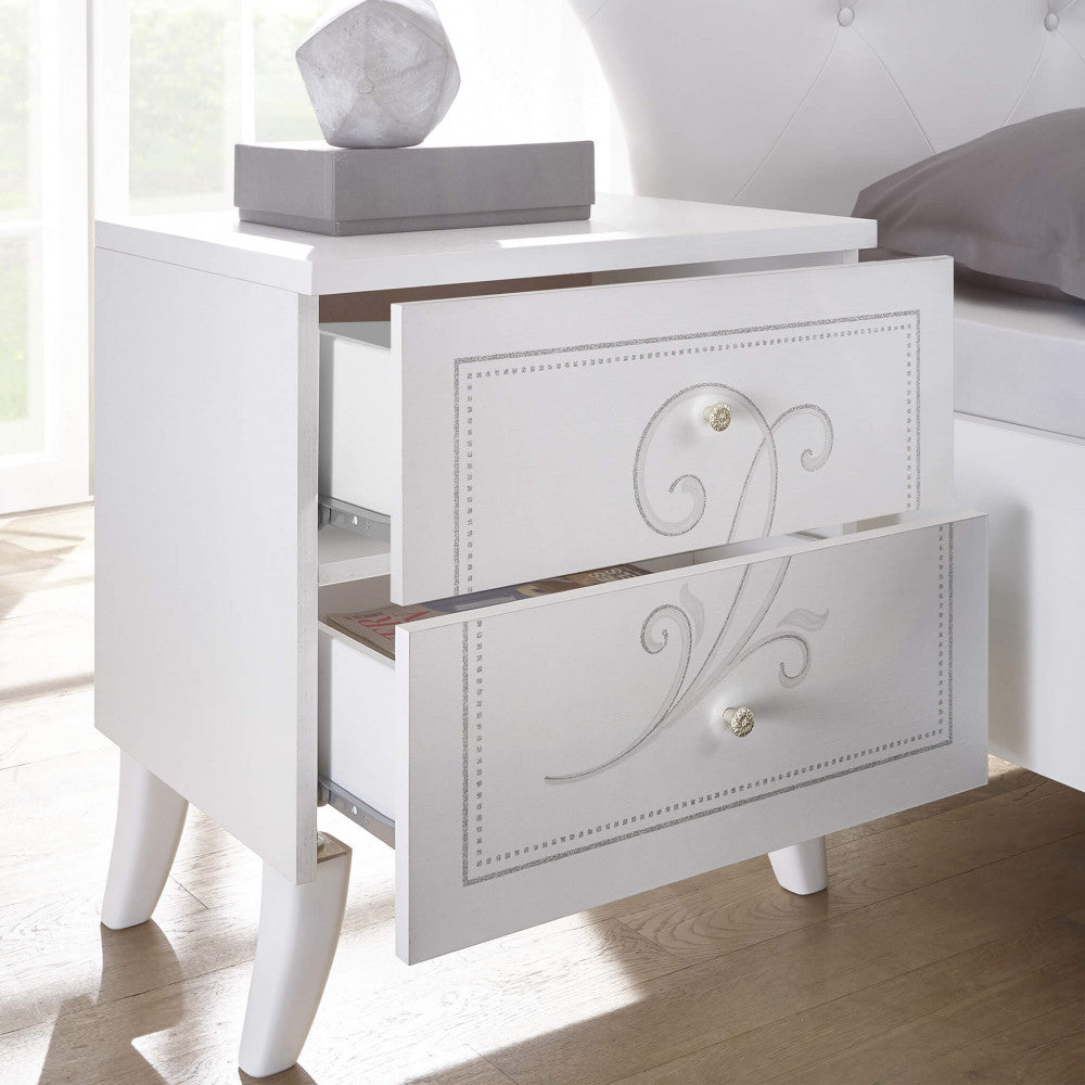 67 18 01 - 13 pair of 2-drawer bedside tables, white ash, Alessandro