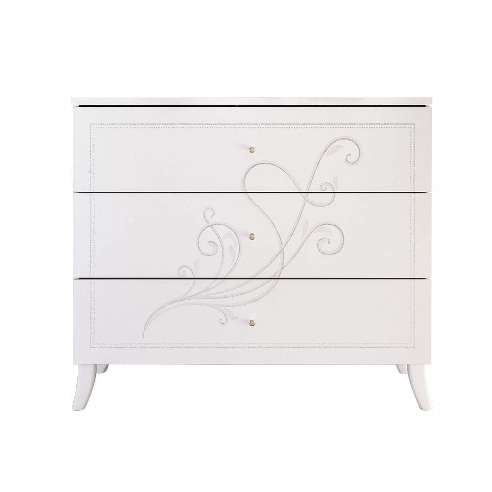 67 18 01 - 02 3-drawer chest of drawers, white ash, Alessandro