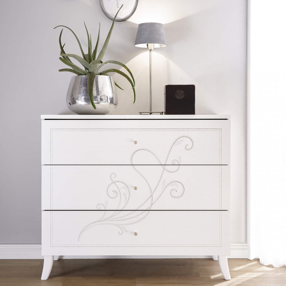 67 18 01 - 02 3-drawer chest of drawers, white ash, Alessandro