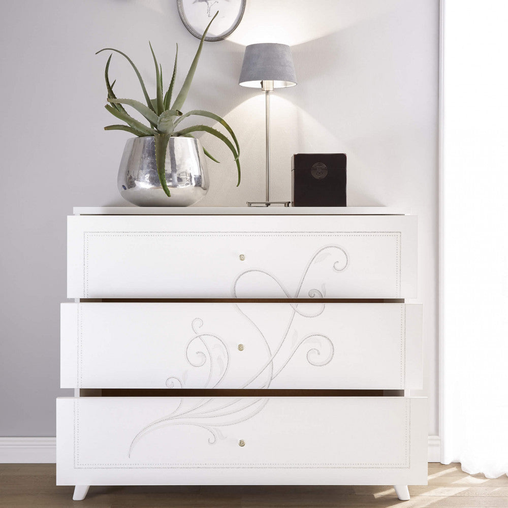 67 18 01 - 02 3-drawer chest of drawers, white ash, Alessandro