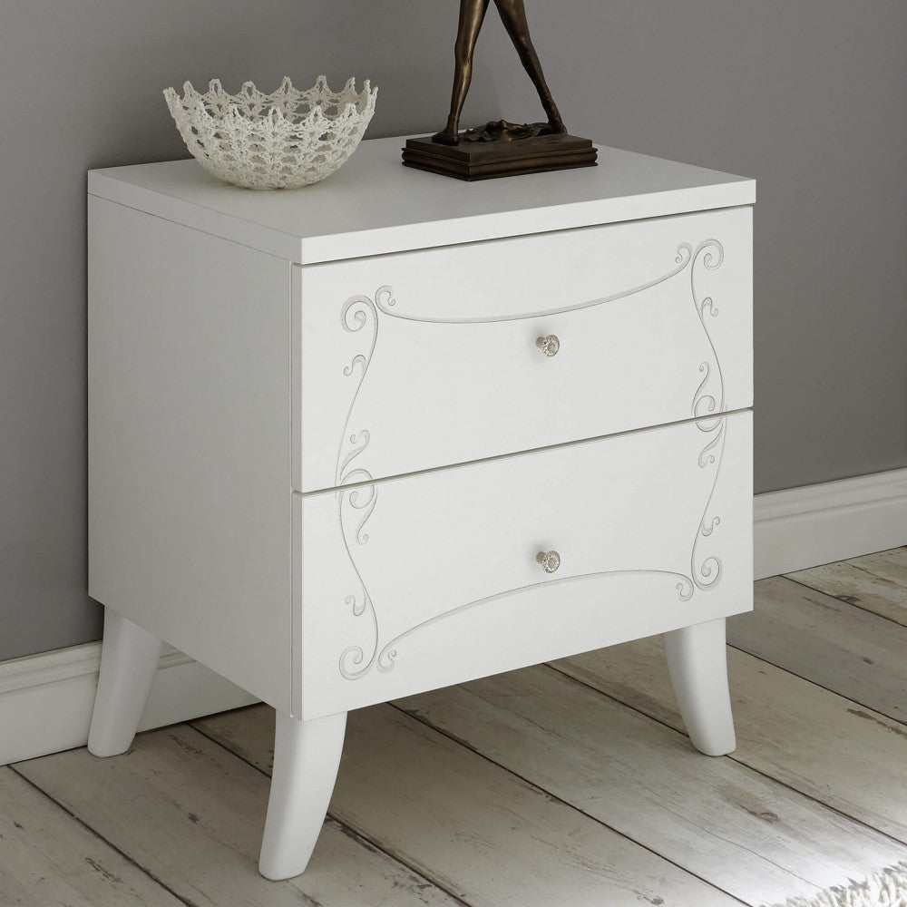 67 18 70 - 13 pair of 2-drawer bedside tables, white ash, Tommaso