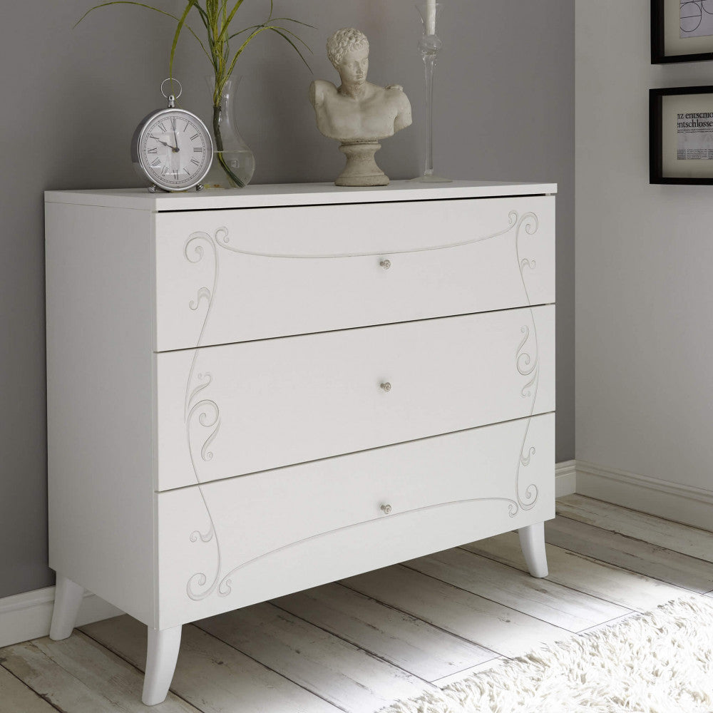 67 18 70 - 02 3-drawer chest of drawers, white ash, Tommaso