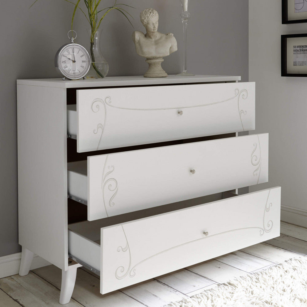 67 18 70 - 02 3-drawer chest of drawers, white ash, Tommaso