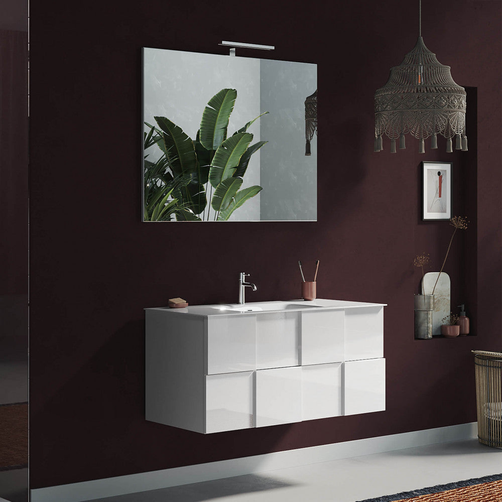 439008-s100 bagno sospeso cm 100 bianco lucido lorenzo