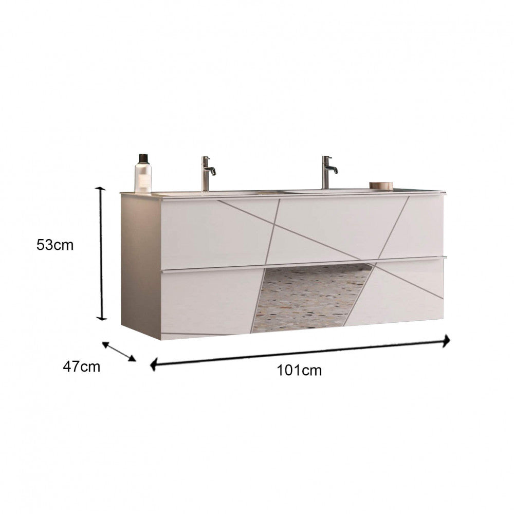 439050-s100 bagno sospeso cm 100 bianco lucido leonardo