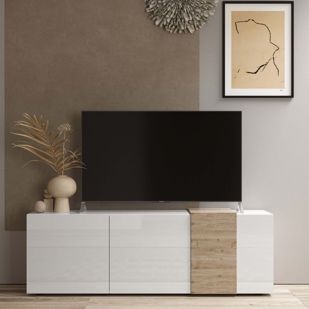 20 90 62 - 03k base tv 3 ante bianco lucido/cadiz alberto