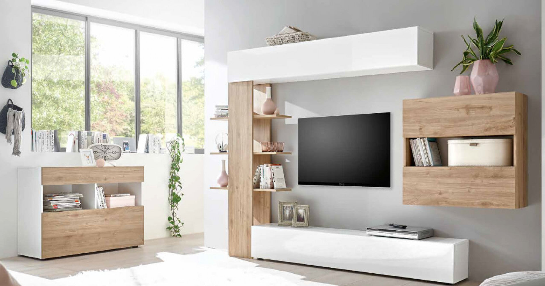 70 90 07 - 2k soggiorno comp. 2 bianco lucido/cadiz enea