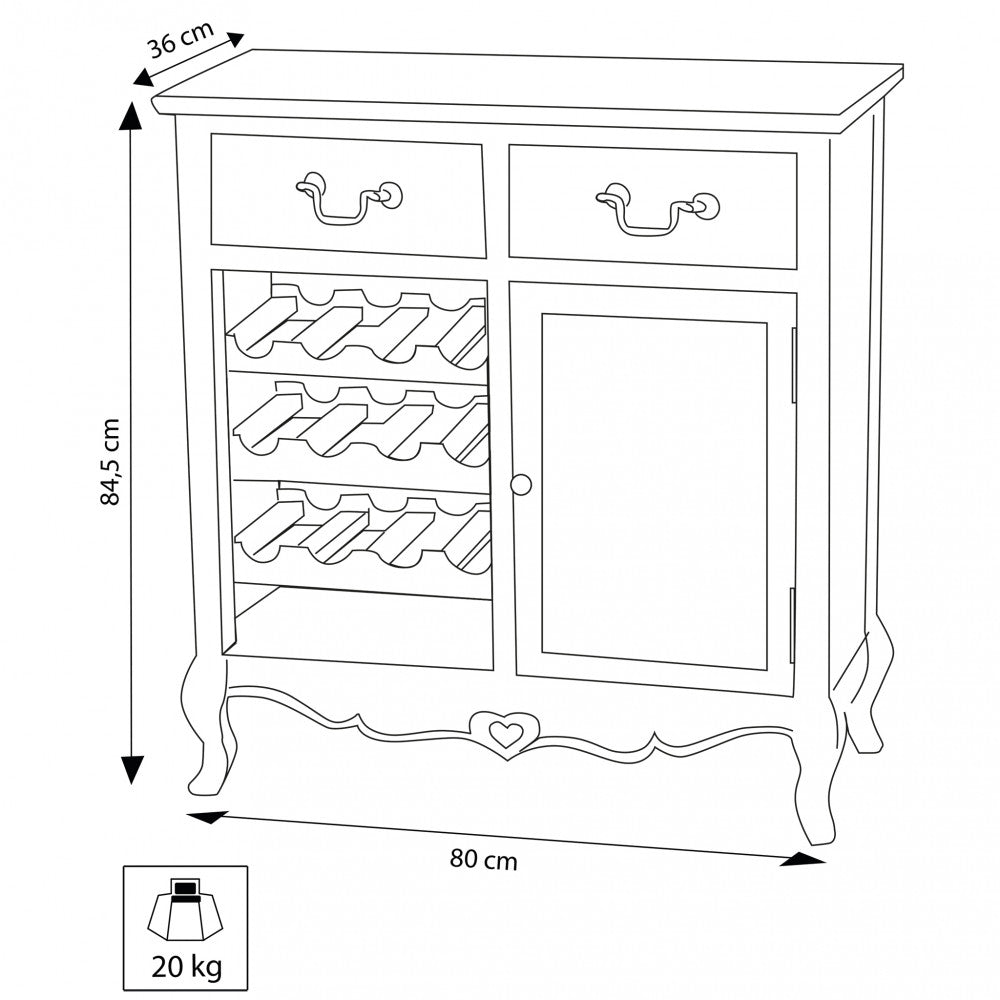 Credenza cantina cuore