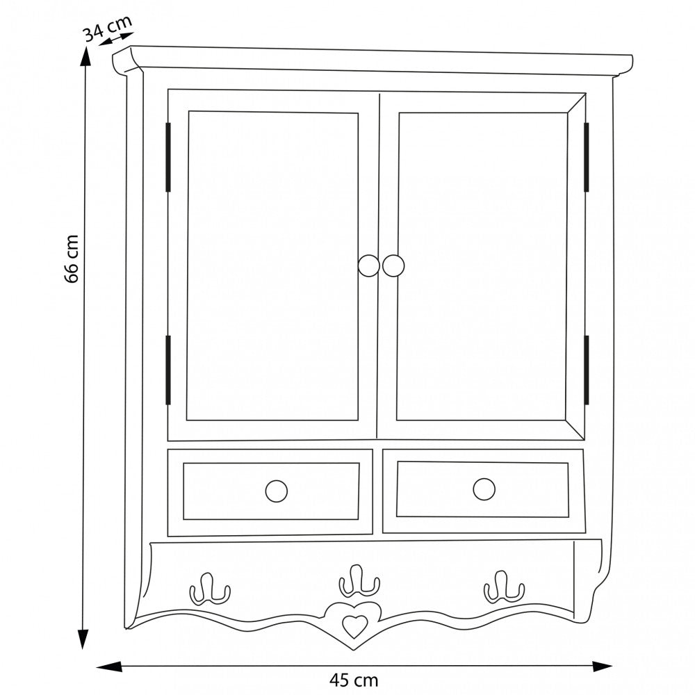Heart-shaped suspended cabinet