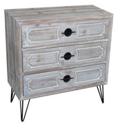 3-drawer cabinet with iron legs