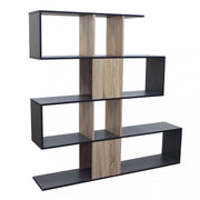 Adrianne bookcase in grey and natural