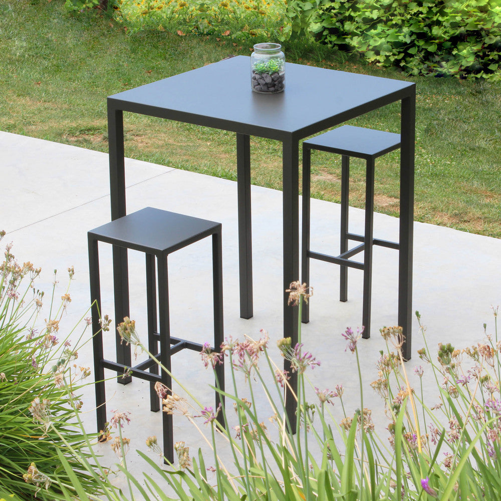 Self-leveling table 80 x 80 anthracite high