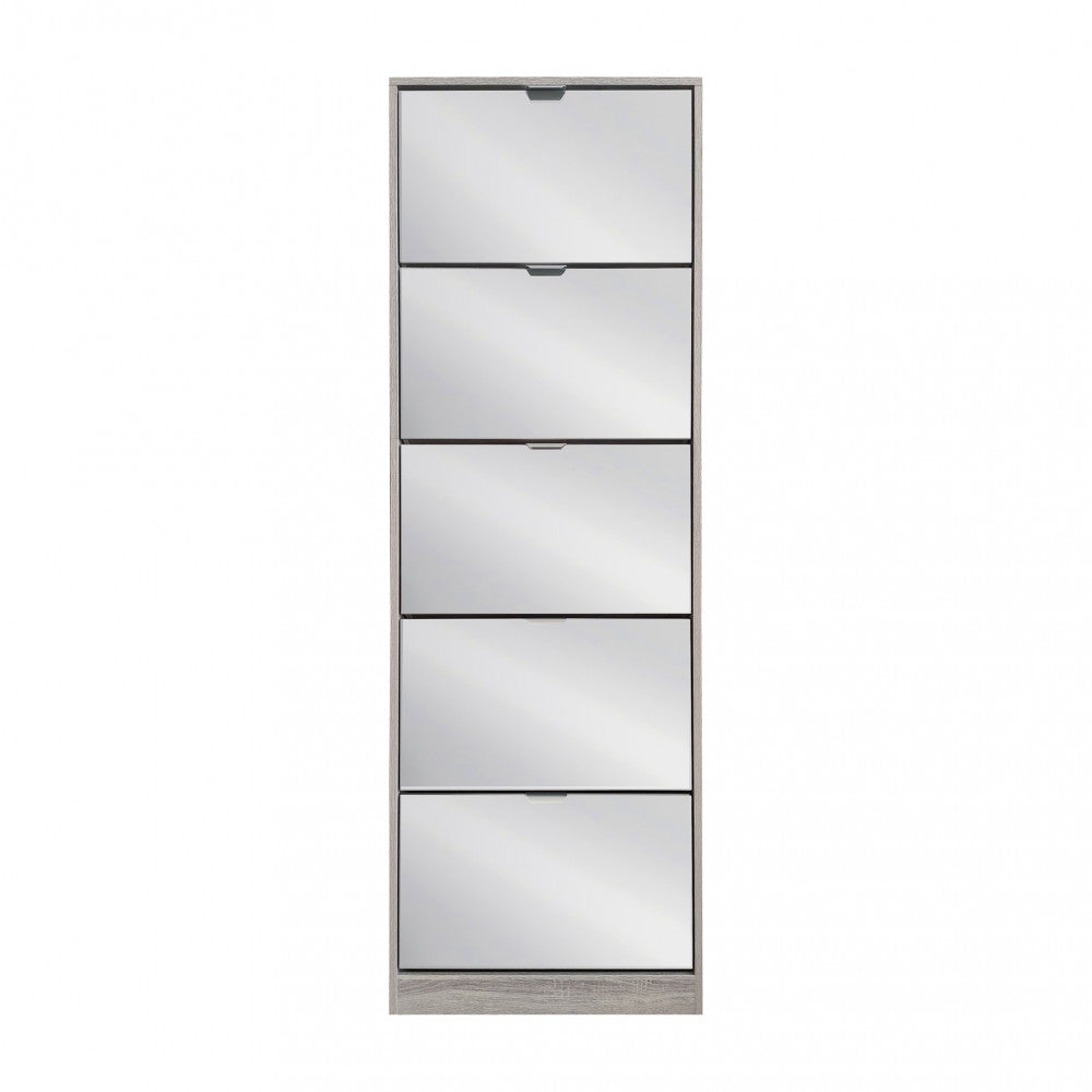 Scarpiera susie grigio chiaro con specchio