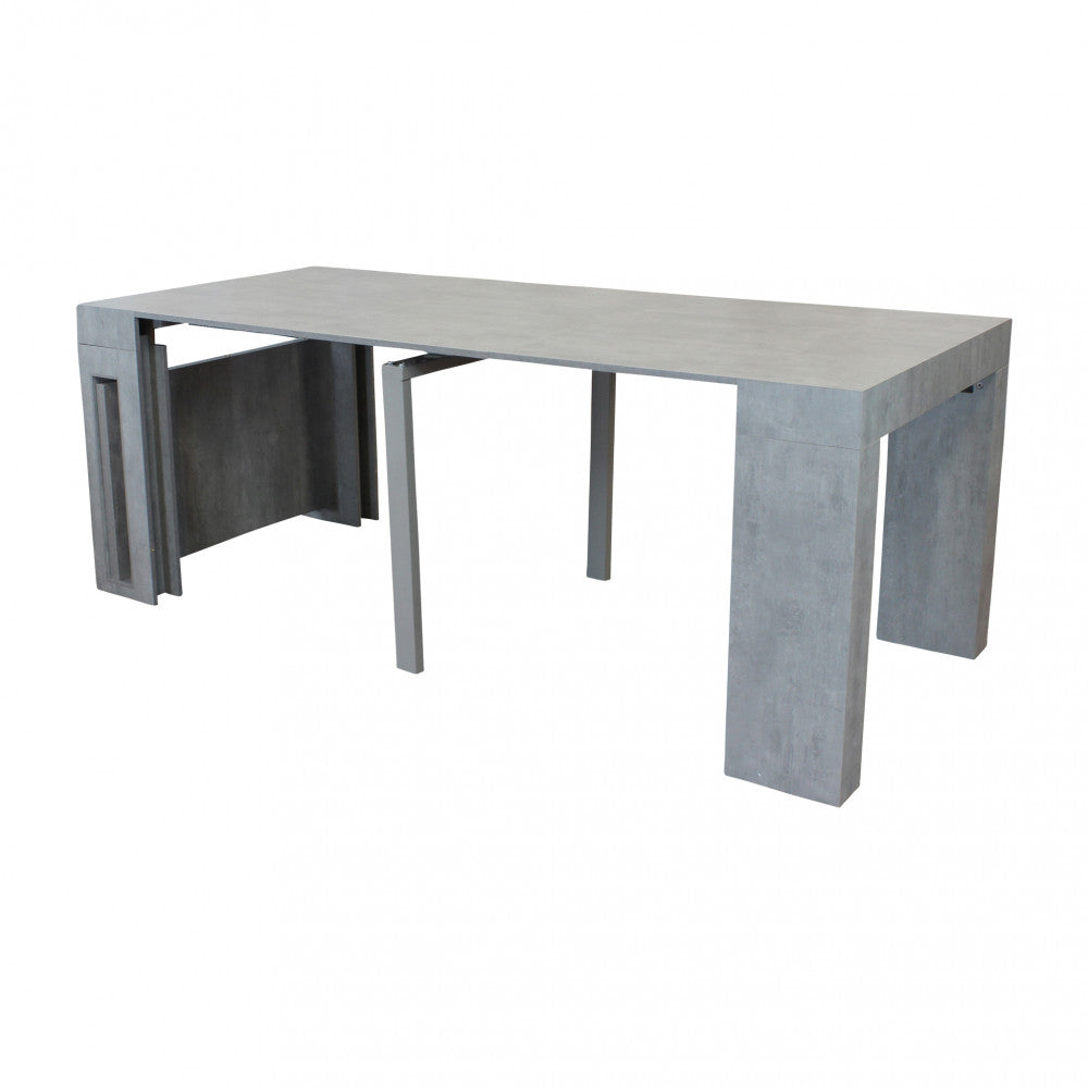 Tavolo consolle darius grigio effetto cemento 45/96/147/198/249/300 x 90