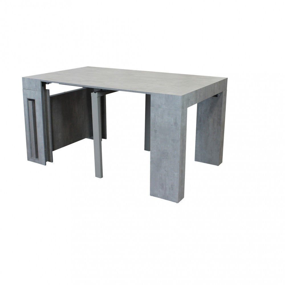 Tavolo consolle darius grigio effetto cemento 45/96/147/198/249/300 x 90