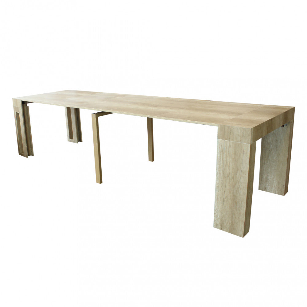 Tavolo consolle darius naturale con venature 45/96/147/198/249/300 x 90