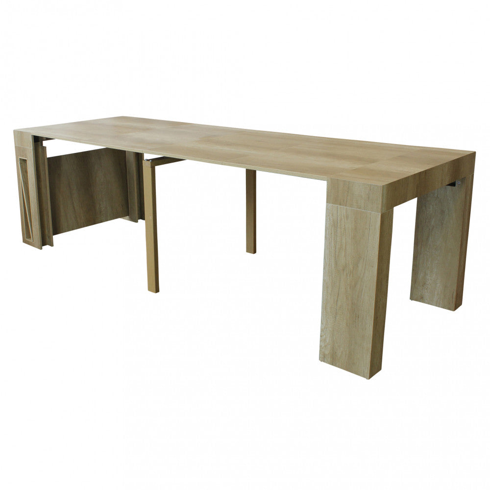 Tavolo consolle darius naturale con venature 45/96/147/198/249/300 x 90