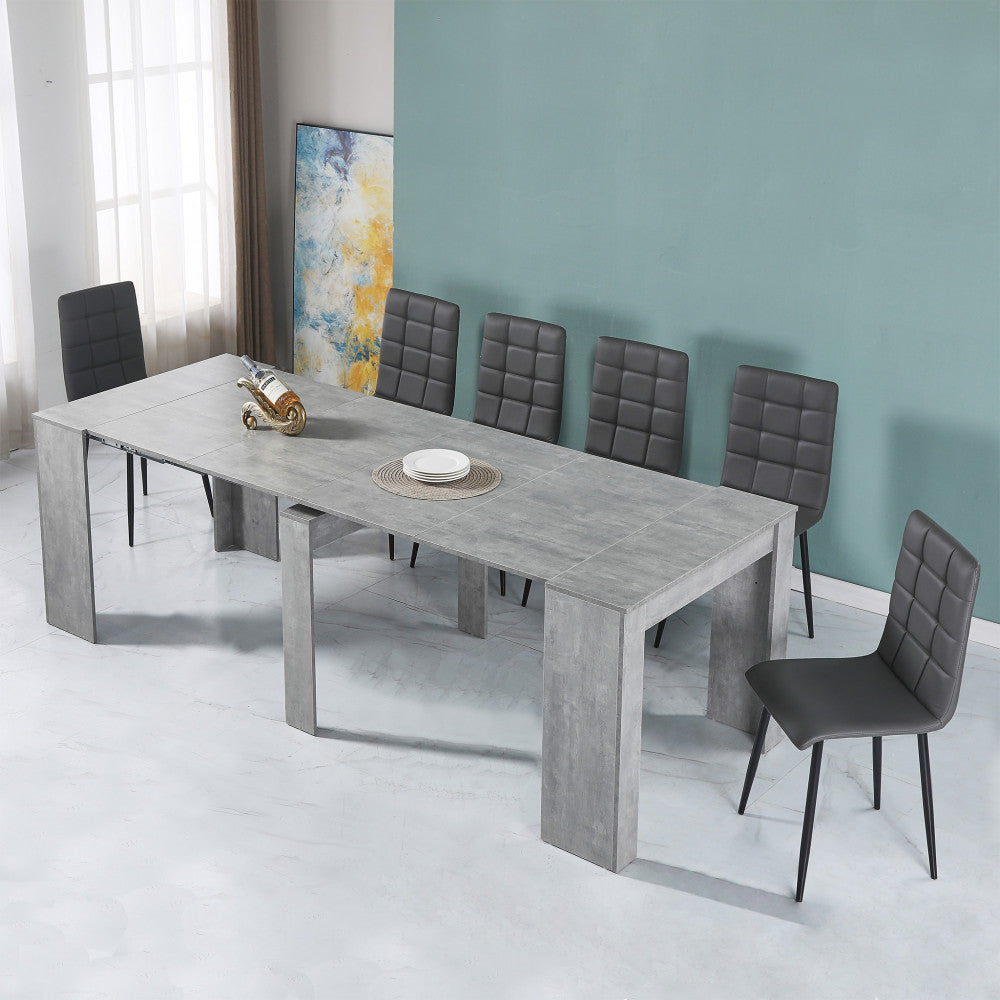 Tavolo consolle dave grigio effetto cemento 50/100/150/200/250/300 x 90