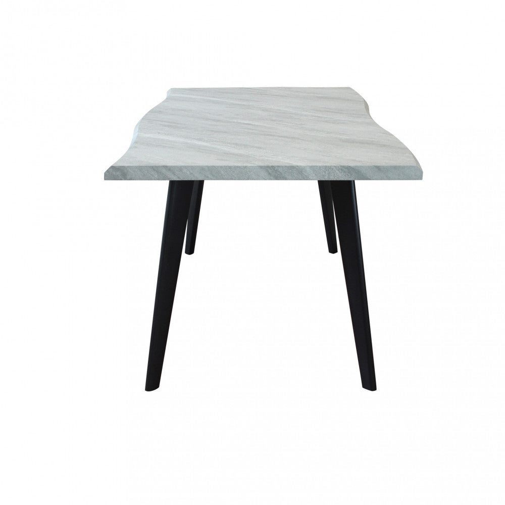 Tavolo dalbert grigio effetto pietra 160 x 90