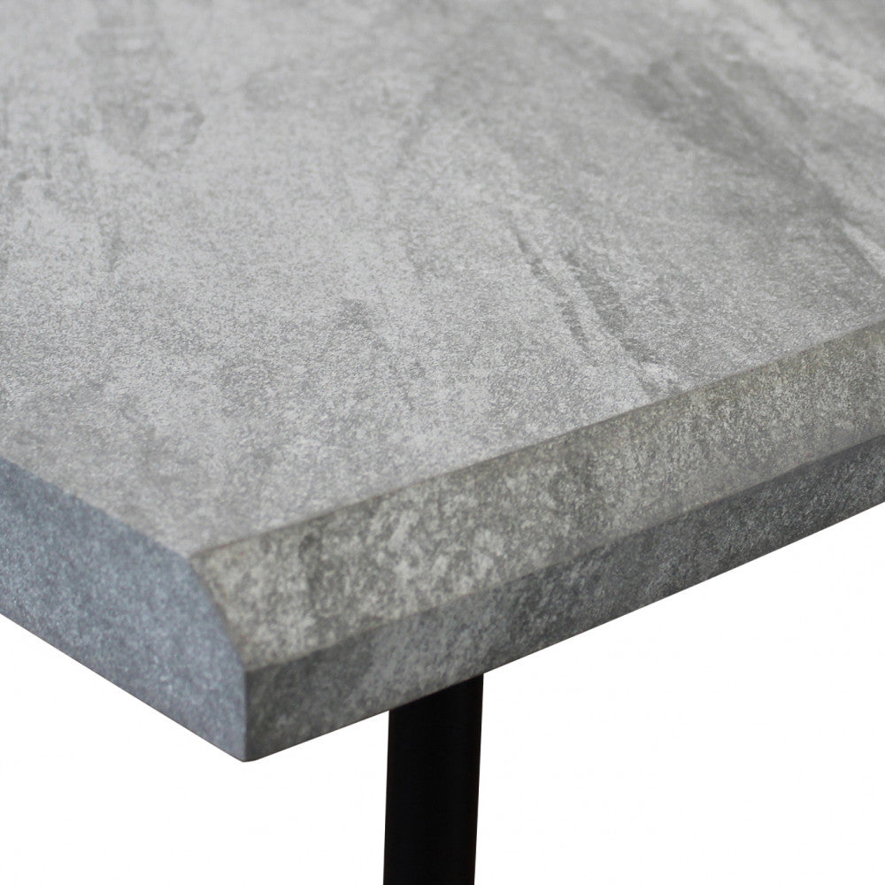 Tavolo dalbert grigio effetto pietra 160 x 90