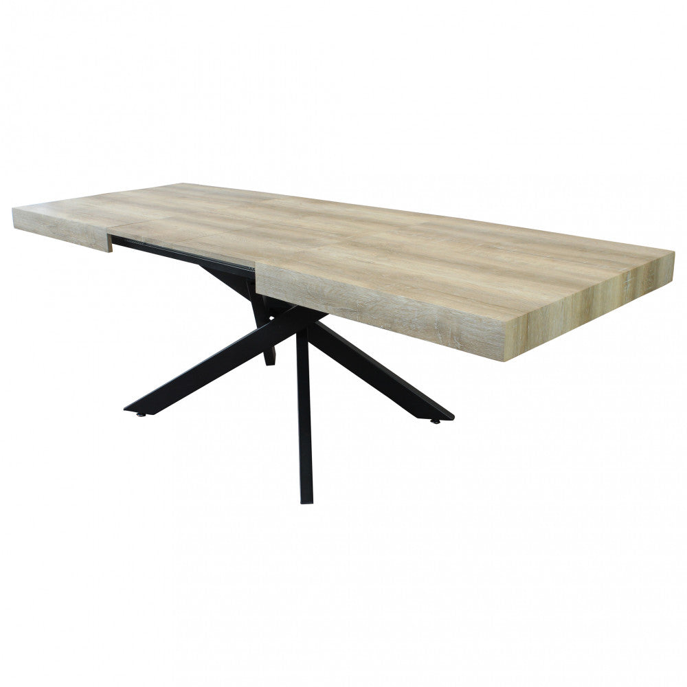 Tavolo allungabile darren naturale nodato struttura nera 160/240 x 90