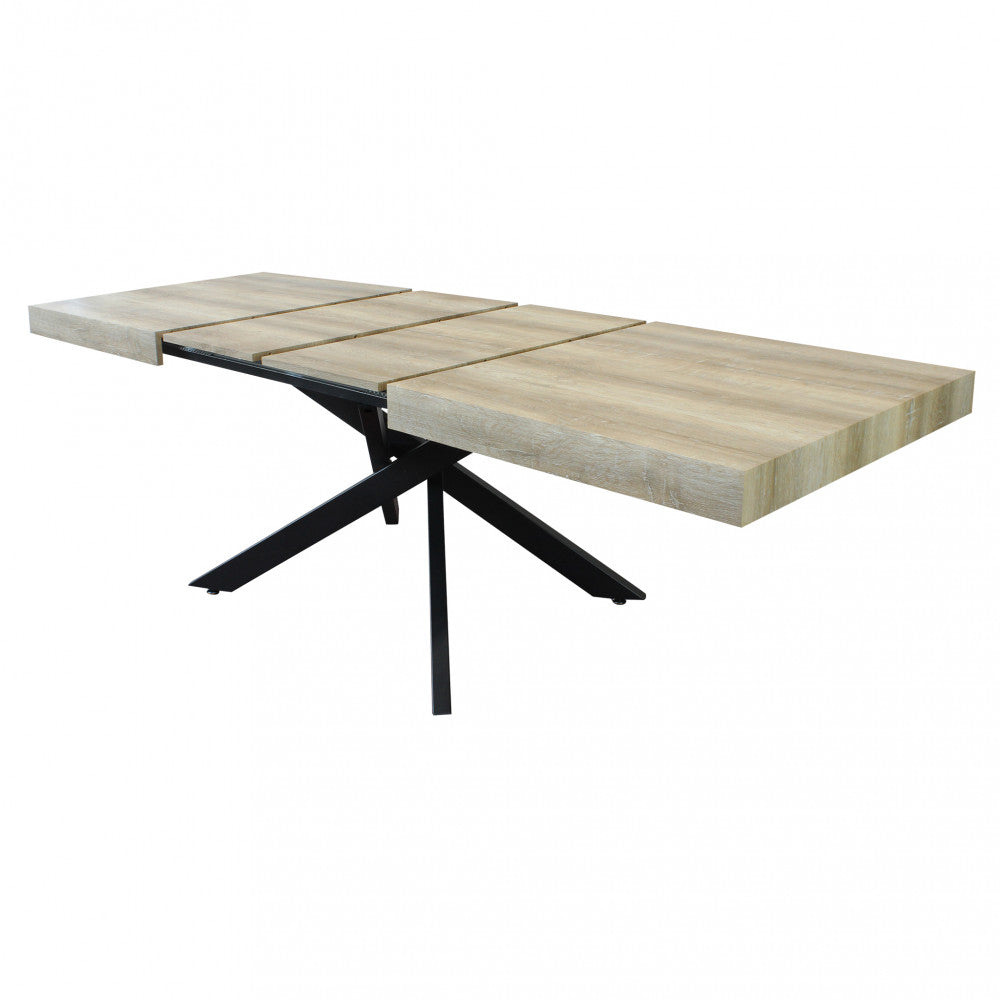 Tavolo allungabile darren naturale nodato struttura nera 160/240 x 90