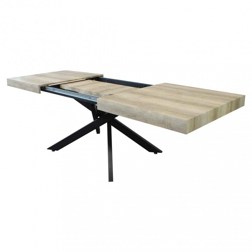 Tavolo allungabile darren naturale nodato struttura nera 160/240 x 90
