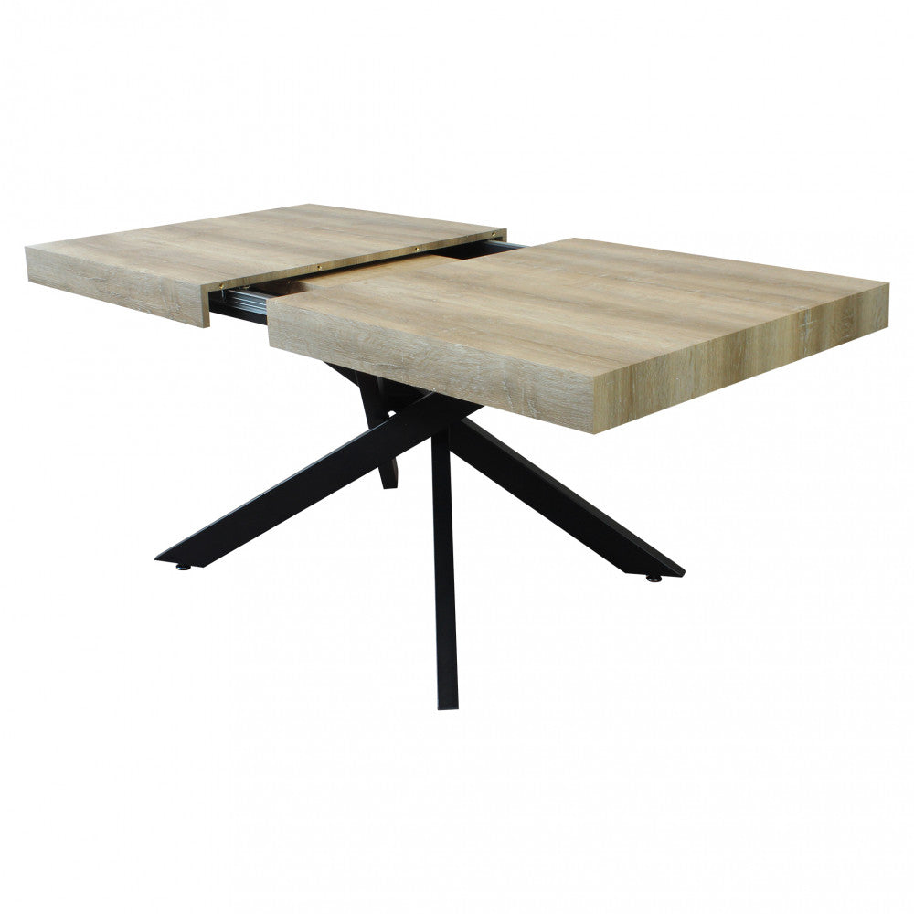 Tavolo allungabile darren naturale nodato struttura nera 160/240 x 90
